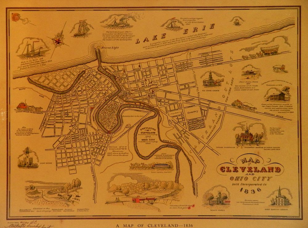 Appraisal: Suchy Map of Historical Cleveland- Suchy Map of Historical Cleveland