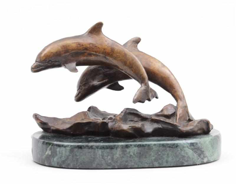 Appraisal: NUNNERY PORPOISES LEAPING IN THE WAVES Bronze incised signature with