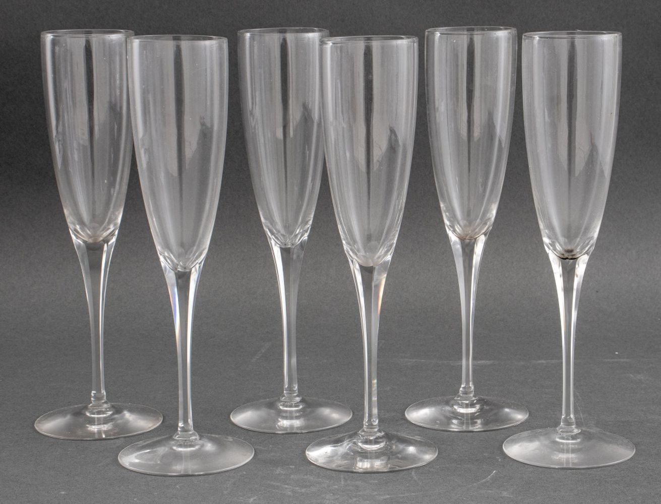 Appraisal: CARTIER FRANCE CRYSTAL CHAMPAGNE GLASS STEMWARE Set of six crystal