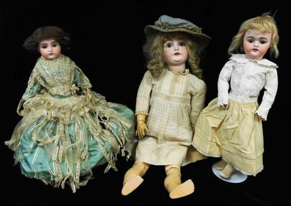 Appraisal: DOLLS Two baby dolls and one standing doll Kestner German