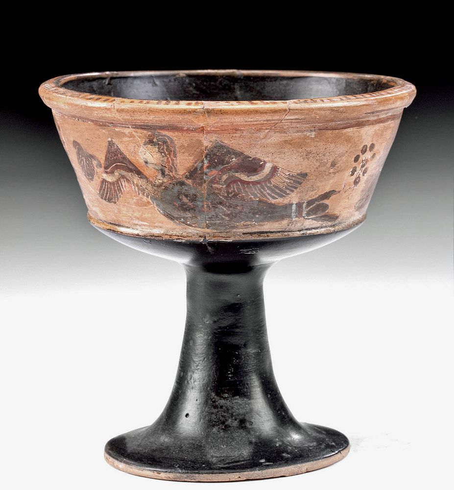 Appraisal: Near-Miniature Greek Corinthian Pottery Chalice Corinth Greece th century BCE