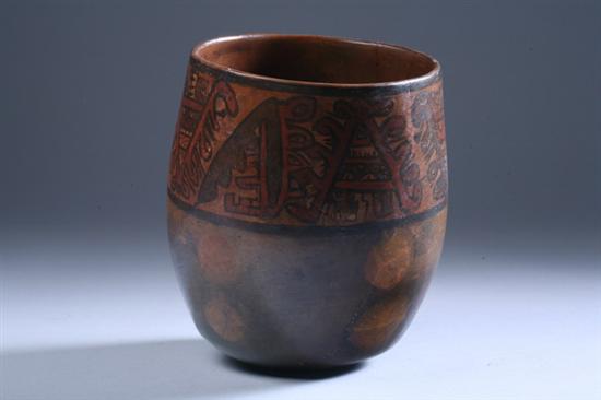 Appraisal: NASCA REDDISH BROWN AND BLACK POTTERY VESSEL - A D