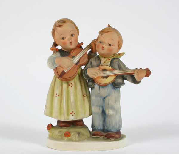 Appraisal: Hummel figure Happy Days children with guitars H Crown and