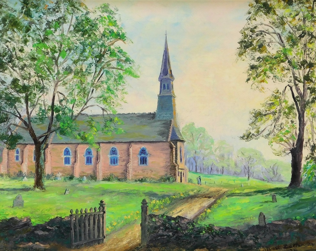 Appraisal: ALBERT LATHAM TUCK'S HILL CHURCH LANDSCAPE New York - Impressionistic