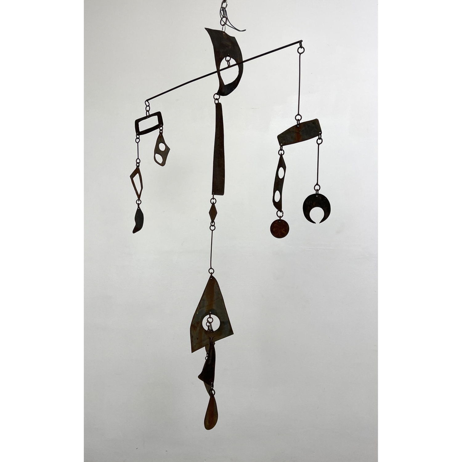 Appraisal: Brutalist Metal Hanging Mobile Kinetic Sculpture Dimensions H inches W