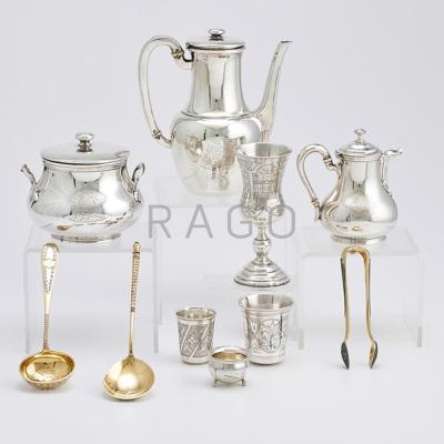 Appraisal: RUSSIAN AND FRENCH SILVER FOR THE TABLE Antip Kuzmichev silver