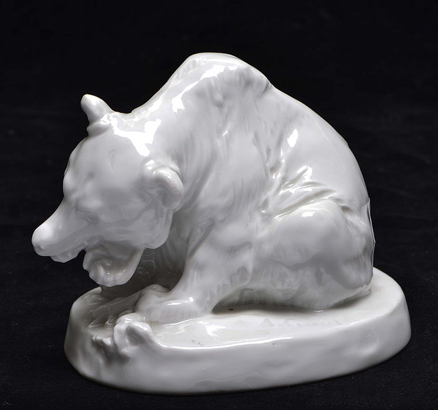 Appraisal: A WEIFS MEISSEN BLANC DE CHINE a porcelain bear impressed