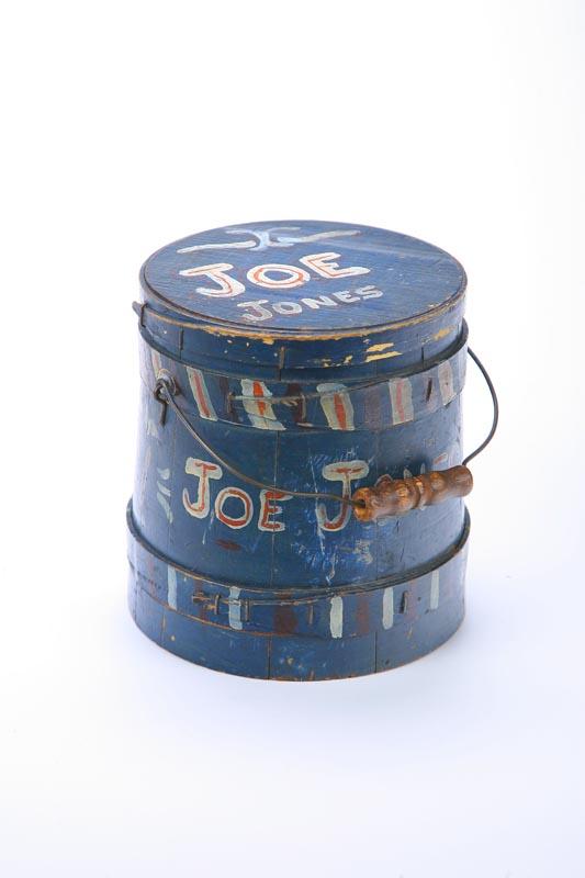 Appraisal: PRESENTATION SUGAR BUCKET American dated mixed woods Stave-construction with a