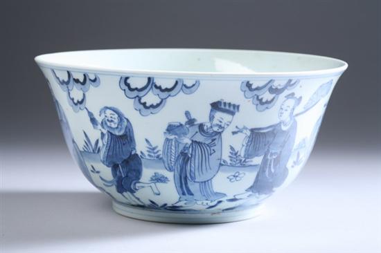 Appraisal: CHINESE BLUE AND WHITE PORCELAIN BOWL Wanli six-character underglazed blue