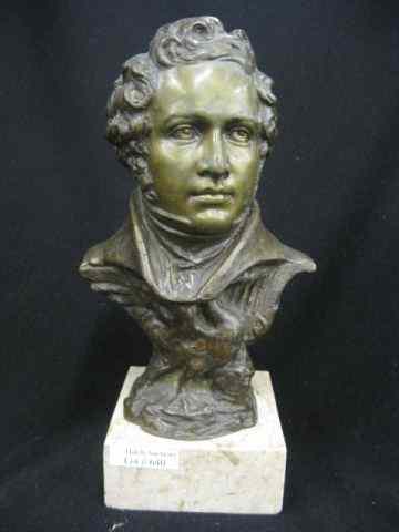 Appraisal: F De Luca Bronze Bust of a Man swan at