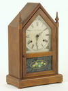 Appraisal: MANTEL CLOCK - New Haven mahogany steeple clock with day