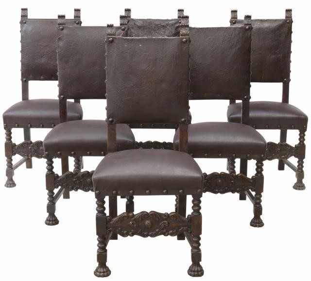 Appraisal: lot of Italian Renaissance Revival chairs early th c having