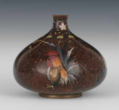 Appraisal: A Japanese Cloisonne Vase Squat onion shape with a narrow