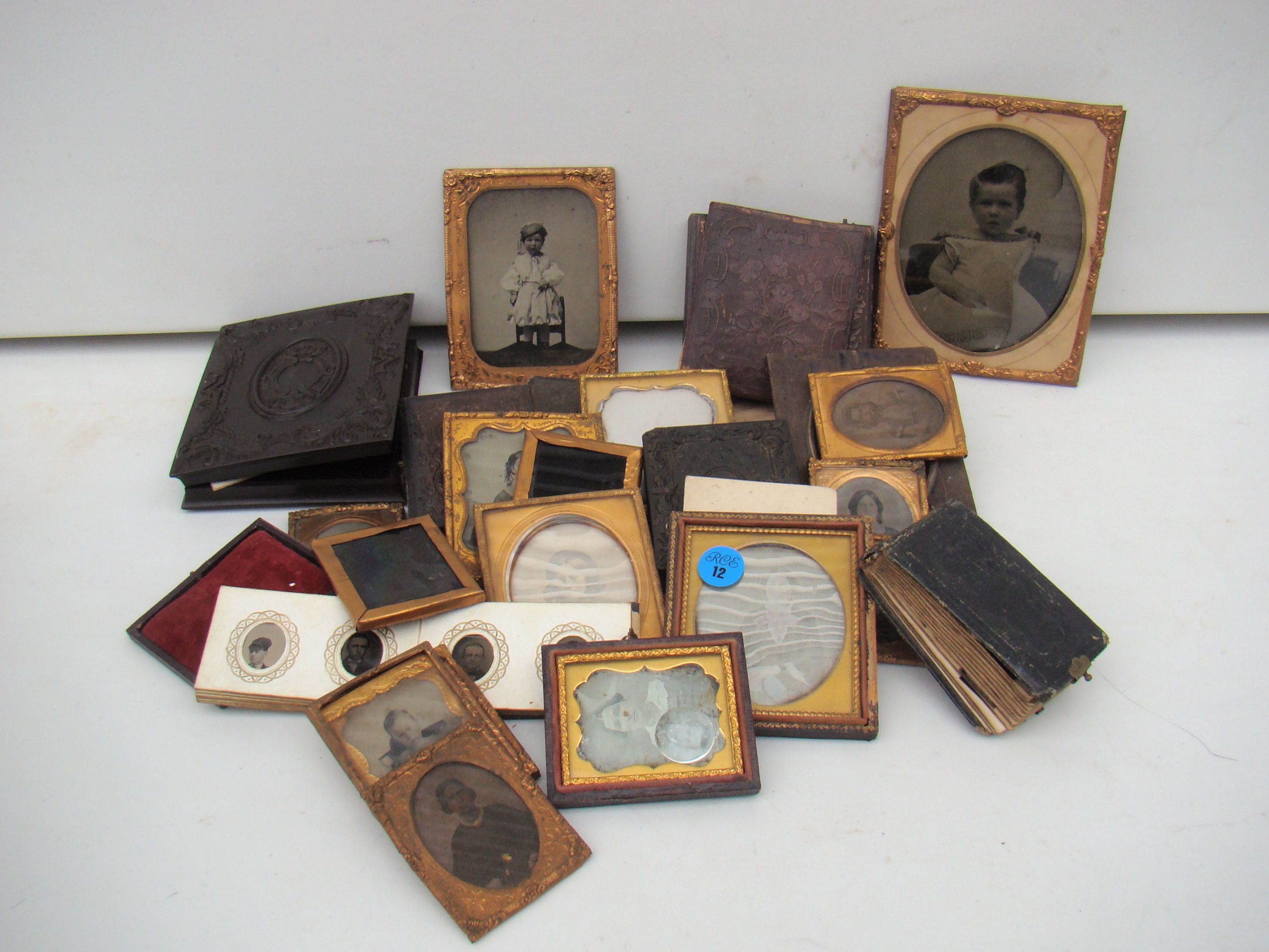 Appraisal: ASSORTED EARLY PHOTOGRAPHIC IMAGES Including ambrotypes and tintypes Mostly portraits