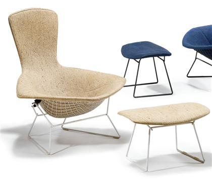 Appraisal: HARRY BERTOIA american - 'Bird' chair and ottoman Part of