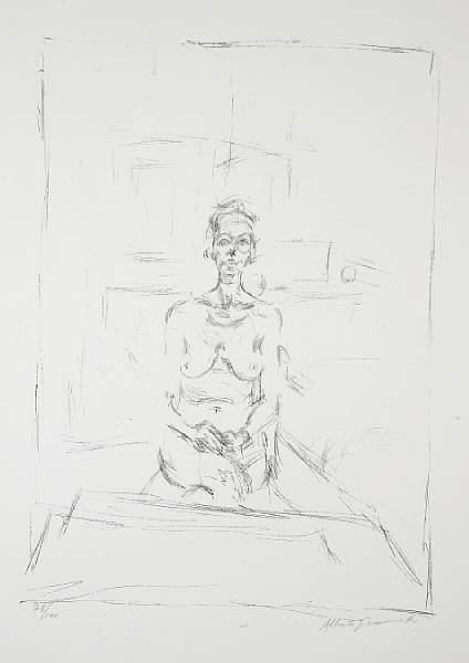 Appraisal: Alberto Giacometti Swiss - Seated Nude L Lithograph printed on