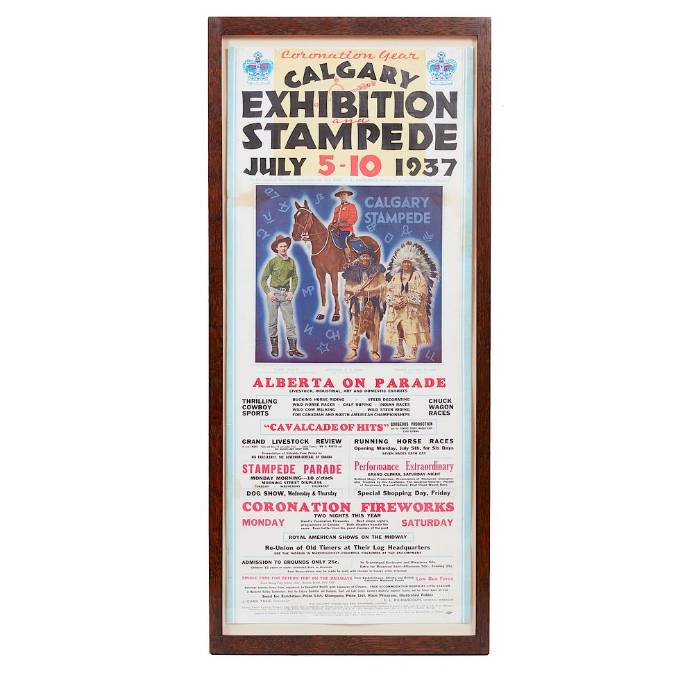 Appraisal: Calgary Stampede Poster Framed poster for the Calgary Exhibition and