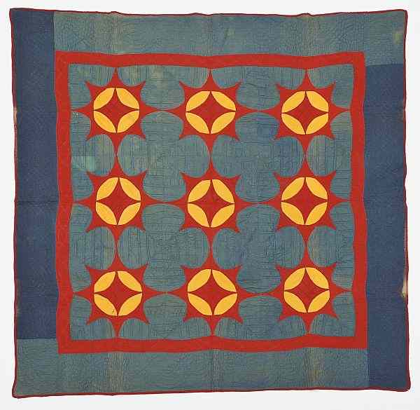 Appraisal: Pennsylvania pieced variant star quilt th c x