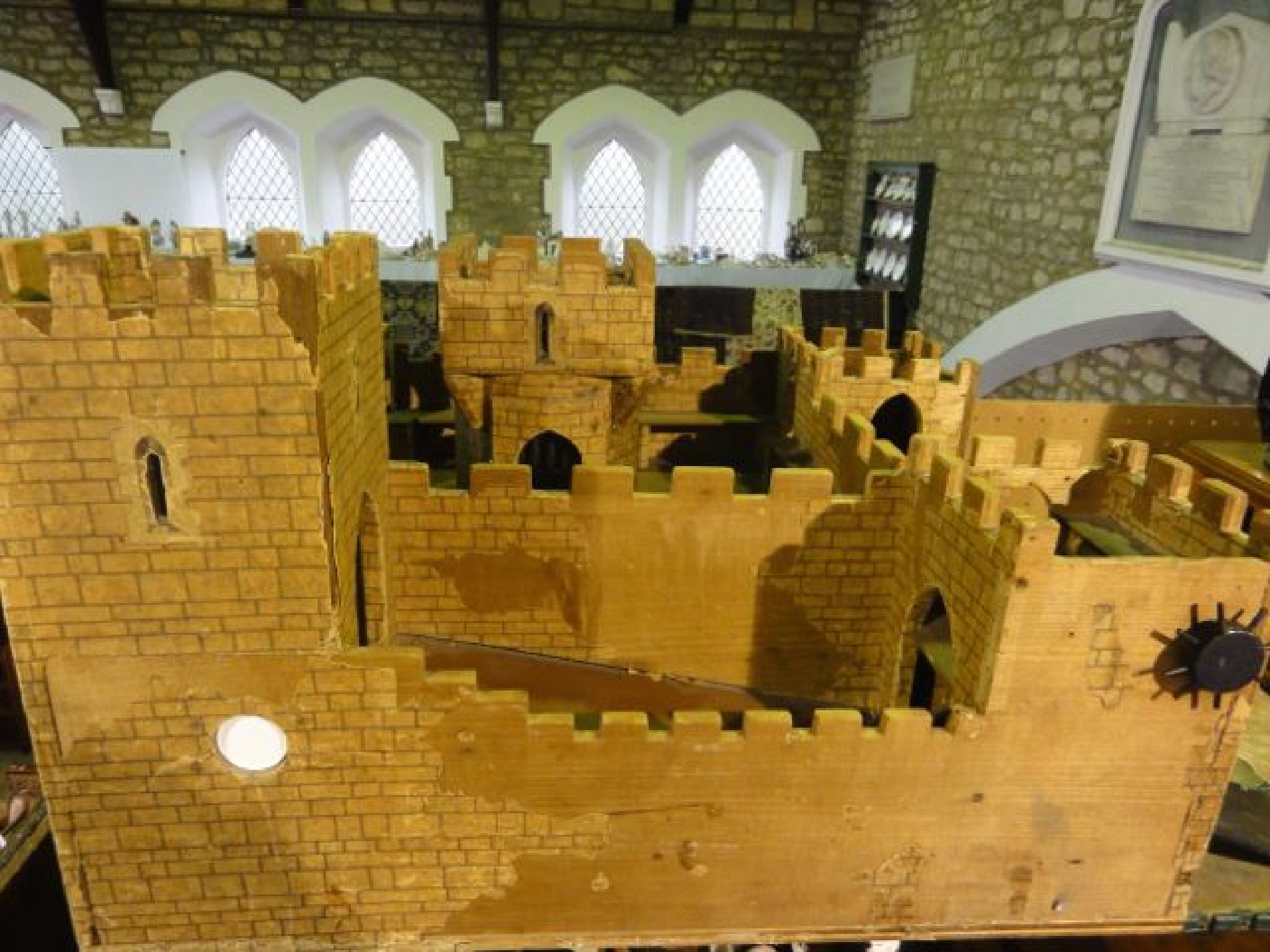 Appraisal: A vintage plywood model of a Medieval castle with faux