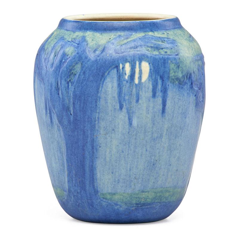 Appraisal: SADIE IRVINE NEWCOMB COLLEGE Scenic vase Condition Report Excellent condition