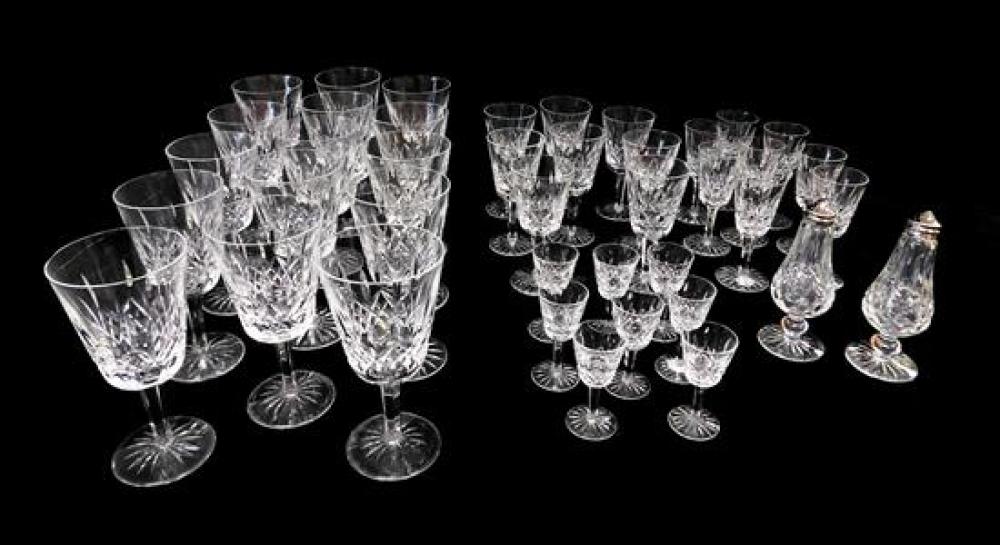 Appraisal: GLASS Waterford cut crystal stemware Lismore pattern forty-one pieces including