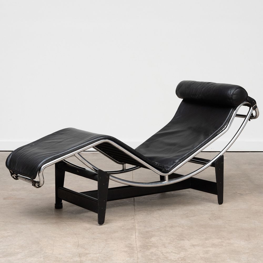 Appraisal: Le Corbusier Chrome and Leather 'LC ' Lounge Chair for