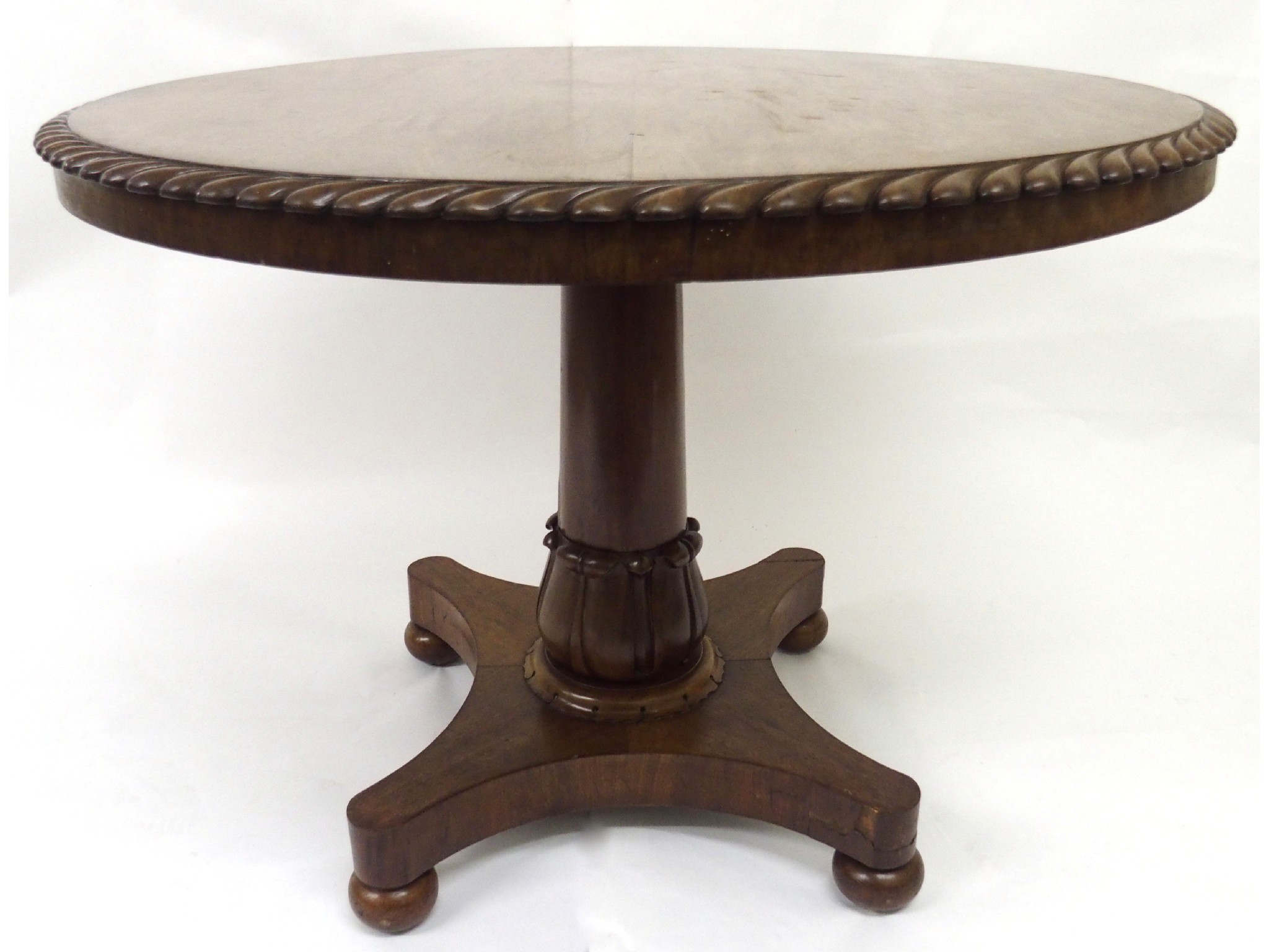 Appraisal: A William IV mahogany tablethe circular hinged top with pie