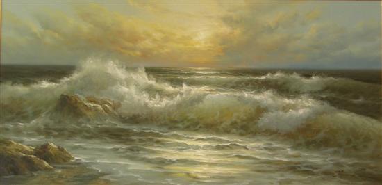 Appraisal: Stevens seascape signed oil on canvas h w in