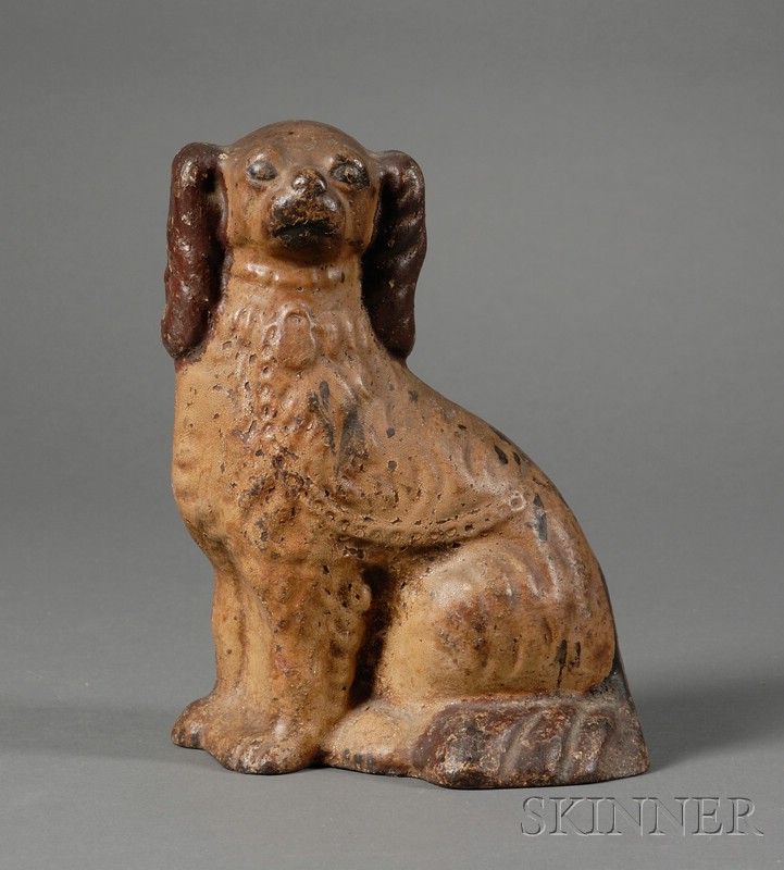 Appraisal: Painted Cast Iron King Charles Spaniel Doorstop America early th