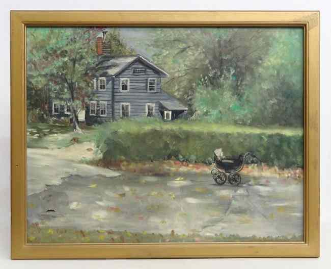 Appraisal: Painting oil on canvas house by Arlene Terrice Sight ''