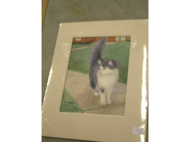 Appraisal: Dale Cottingham Watercolor of a Cat on the sidewalk