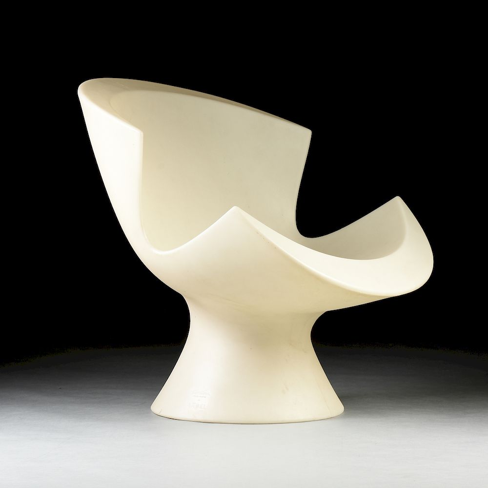 Appraisal: KARIM RASHID EGYPTIAN b A MOLDED WHITE PLASTIC CHAIR Kite