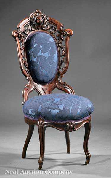 Appraisal: An American Rococo Carved and Laminated Parlor Chair mid- th