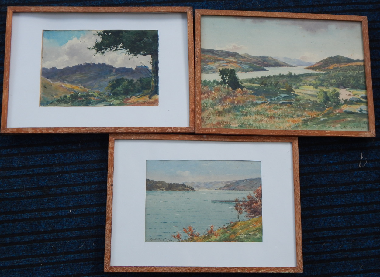 Appraisal: J Beattie Scott Scottish scenes watercolour a set of three