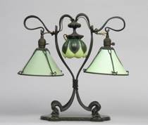 Appraisal: Hector Guimard French - Style Art Nouveau Glass and Wrought