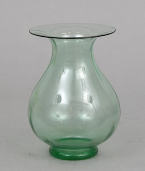 Appraisal: A Delicate Green Art Glass Vase A delicate green American