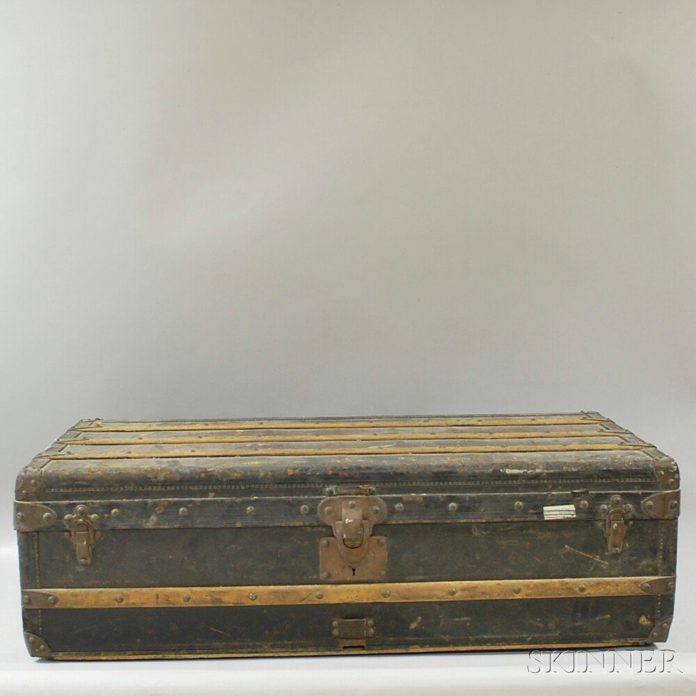 Appraisal: Vintage Louis Vuitton Hard-sided Cloth-bound Cabin Trunk Paris s ht