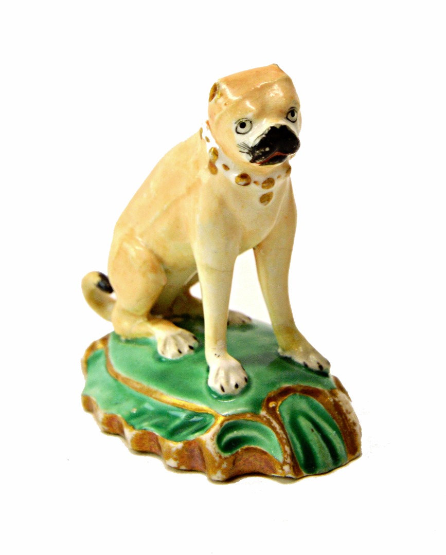 Appraisal: A porcelain figure of a pug dog Derby or Rockingham