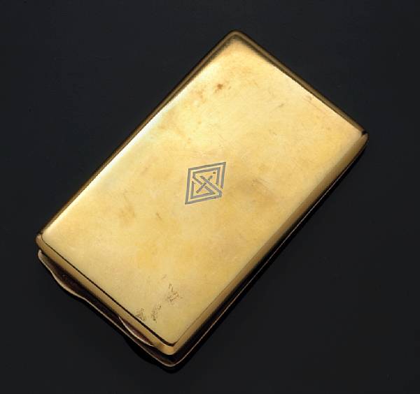 Appraisal: A fourteen karat gold card case Cartier signed Cartier Paris