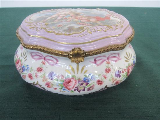 Appraisal: SEVRES DRESSER BOX Marked S P A Shell form with