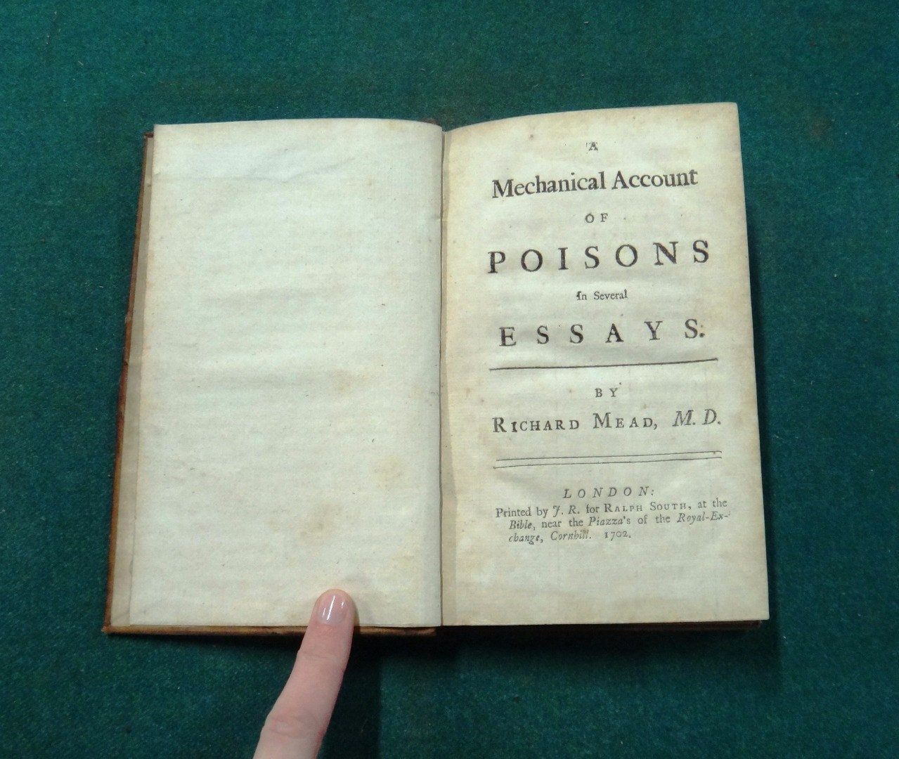 Appraisal: MEAD R A Mechanical Account of Poisons in Several Essays