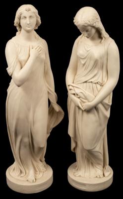 Appraisal: Two large Copeland Parian figures Maidenhead and Beatrice cm high