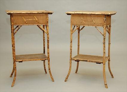 Appraisal: Pair of Bamboo Side Tables