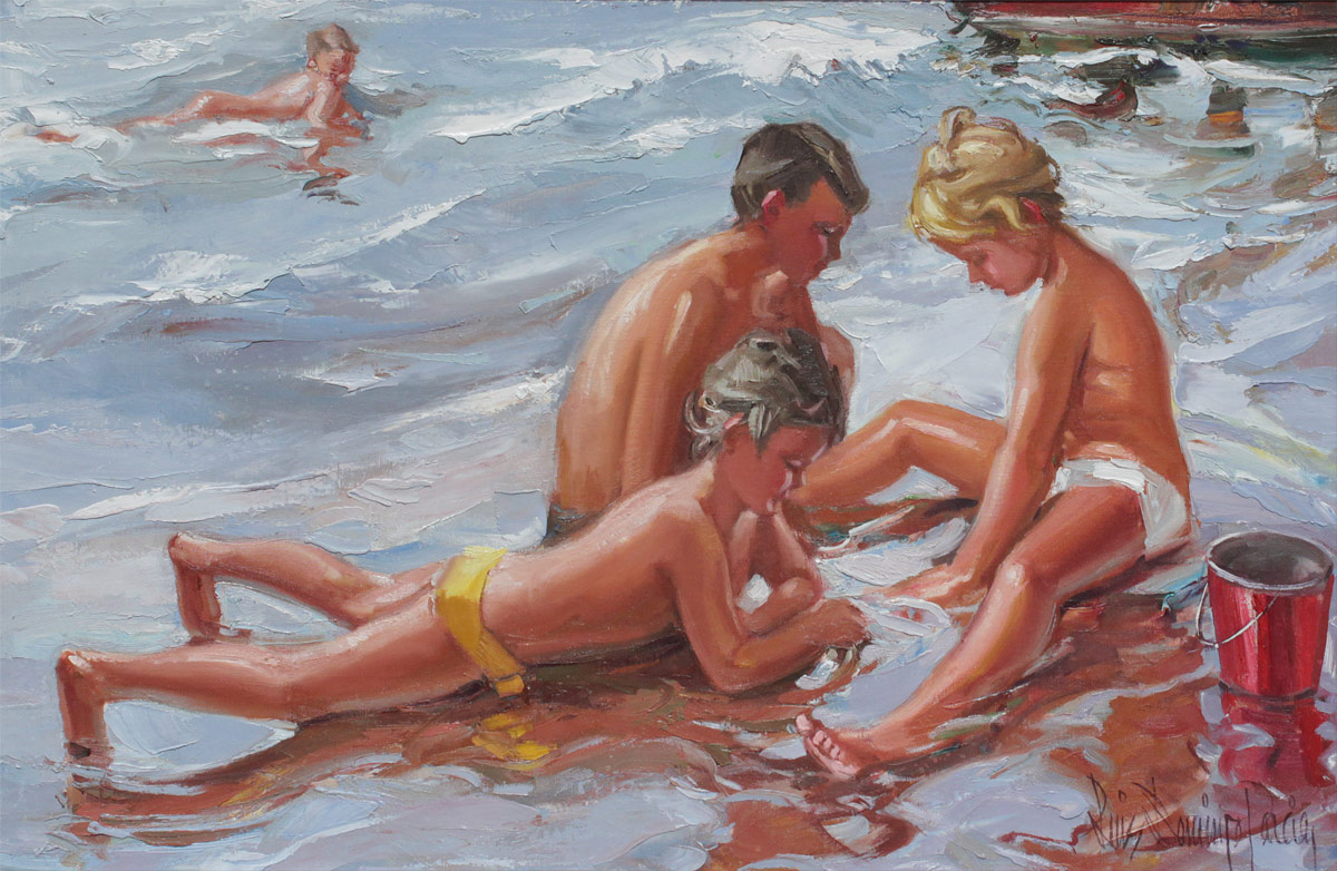 Appraisal: GARCIA Luis Domingo American - '' Sand Castles'' Children Playing