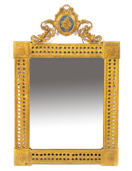 Appraisal: A Louis XVI style gilt bronze mirror height in width