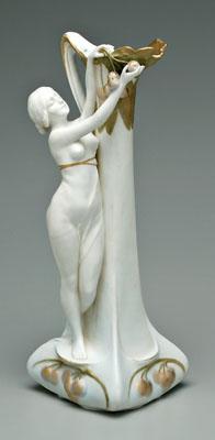 Appraisal: Ernst Wahliss Teplitz ewer porcelain maiden in diaphanous garment beside