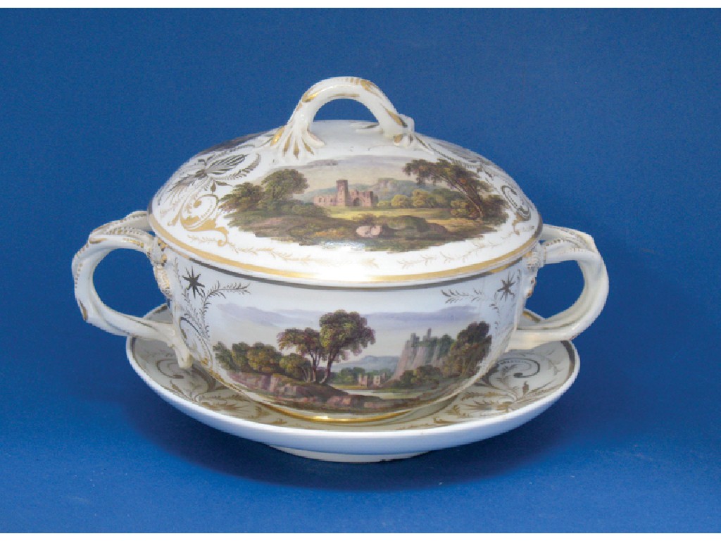 Appraisal: A DERBY SMALL CIRCULAR TUREEN COVER AND STAND circa the