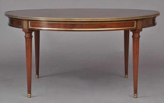 Appraisal: RUSSIAN NEOCLASSICAL-STYLE GILT-METAL MOUNTED MAHOGANY EXTENSION DINING TABLE The divided