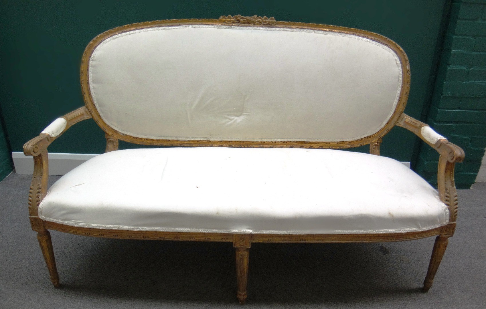 Appraisal: A Louis XVI style gilt framed salon suite to comprise