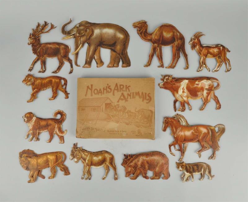 Appraisal: Grouping Of Early Cardboard Noah's Ark Animals In sets of